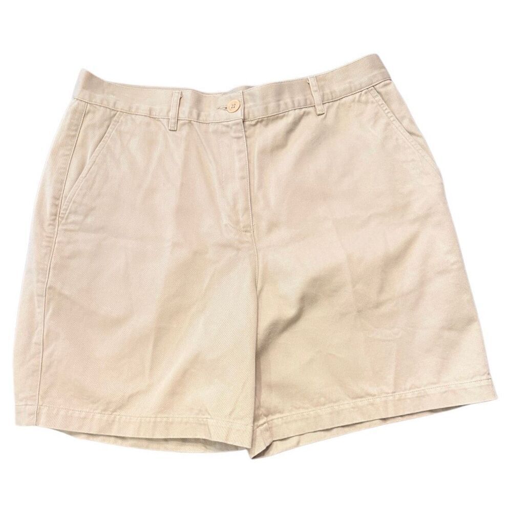 Lauren Ralph Lauren Chino Shorts Sz. 10 Flat Front Khaki Classic Preppy